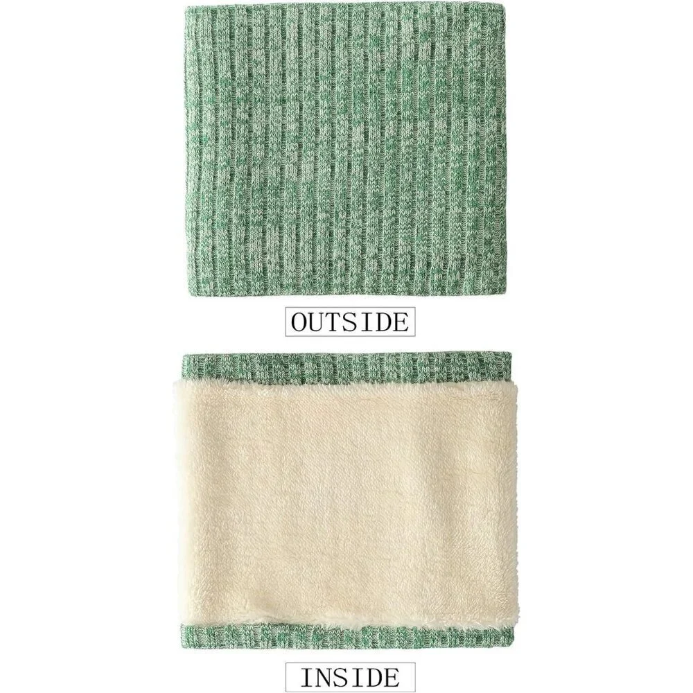 Men's Light Green Winter Ski Neck Gaiter Face Scarf Fleece Windproof Scarves